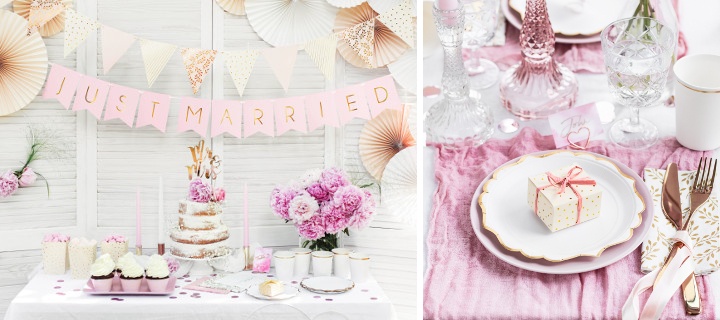  Décoration En Rose pour mariages - Les classiques pour la table 1