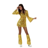 Costume style disco doré pour femme