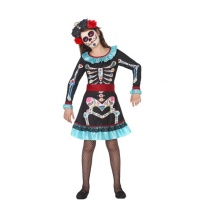 Déguisement de squelette Catrina mexicaine pour fille