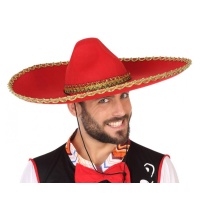 Chapeau mexicain rouge - 59 cm