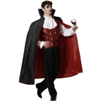 Déguisement de comte vampire avec cape pour homme