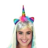 Serre-tête de licorne multicolore