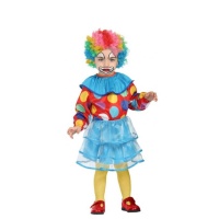 Déguisement de clown à pois pour bébé fille