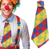 Cravate de clown multicolore