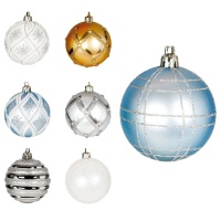 Boules de Noël designs assortis de 6 cm - 6 unités