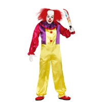 Déguisement de clown tueur jaune pour homme