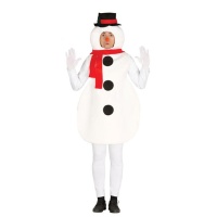 Costume de bonhomme de neige avec écharpe et chapeau pour adulte