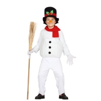 Costume de bonhomme de neige avec écharpe et chapeau pour enfant