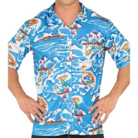 Chemise hawaïenne bleue Hawaii pour adulte