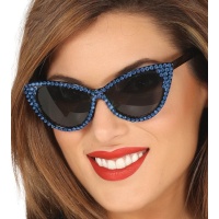 Lunettes avec brillants bleus