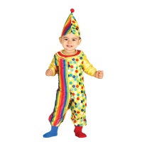 Costume de clown à pois colorés pour bébé