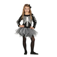 Costume de squelette avec tulle pour fille