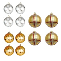 Boules de Noël assorties de 7 cm - 4 unités