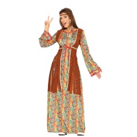 Costume hippie avec de longues fleurs pour femmes