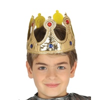 Couronne de roi dorée en tissu pour enfant