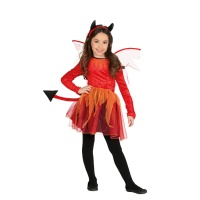 Costume de petite diablesse avec ailes pour enfant