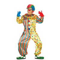 Costume de clown à pois colorés pour homme