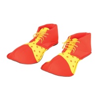 Chaussures de clown rouges et jaunes - 35 cm