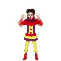 Déguisement de clown tueur jaune pour fille