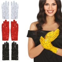 Gants courts à sequins de 22 cm