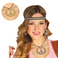 Ensemble hippie avec bandeau, boucles d'oreilles et collier