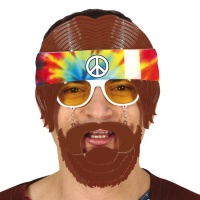 Lunettes hippie avec barbe châtain