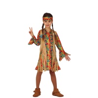 Déguisement de hippie années 70 imprimé pour fille