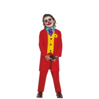 Costume de clown joyeux rouge pour enfant