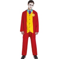 Déguisement de clown facétieux rouge pour jeunes