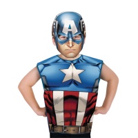 Déguisement de Capitaine America avec t-shirt et masque pour enfant