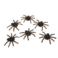 Blister d'araignées décoratives - 7,5 cm - 6 unités