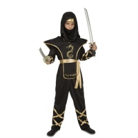 Déguisement de ninja noir et doré pour enfant