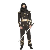 Déguisement de ninja noir et doré pour homme