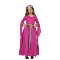 Costume de princesse médiévale rose pour filles