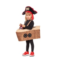 Déguisement de capitaine avec bateau pirate pour enfant