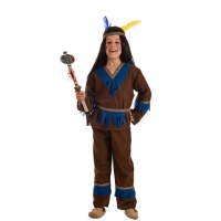 Costume d'indien marron et bleu pour enfant