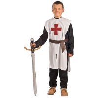 Costume de casaque médiévale templière pour enfant