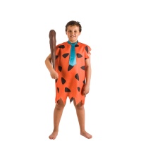 Costume de troglodyte orange avec cravate pour enfant