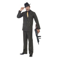 Costume de gangster noir et doré pour homme