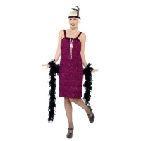 Costume Charleston long bordeaux années 20 pour femme