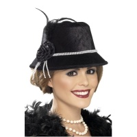 Chapeau cloche noir années 20 - 55 cm