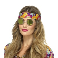 Lunettes hippies jaunes à effet miroir