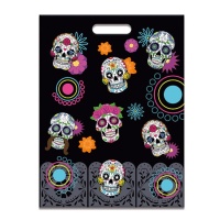 Sac pour bonbons d'Halloween Jour des Morts 40 x 30 cm - 6 unités