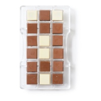 Moule à carrés pour chocolat de 20 x 12 cm - Decora - 18 cavités