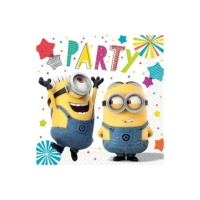 Serviettes Minions party de 16,5 x 16,5 cm - 16 unités