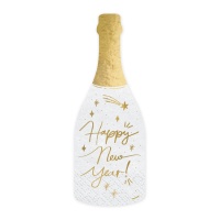 Serviettes de bouteille Happy New Year de 18,5 x 7,5 cm - 20 unités