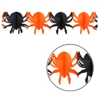 Guirlande d'araignées orange et noire - 3,00 m