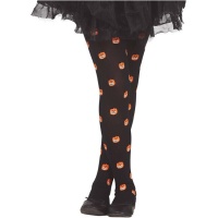 Collants noirs avec citrouilles pour enfants