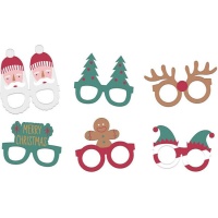 Lunettes de Noël en papier - 6 unités