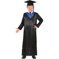 Costume de diplômé noir et bleu pour enfant